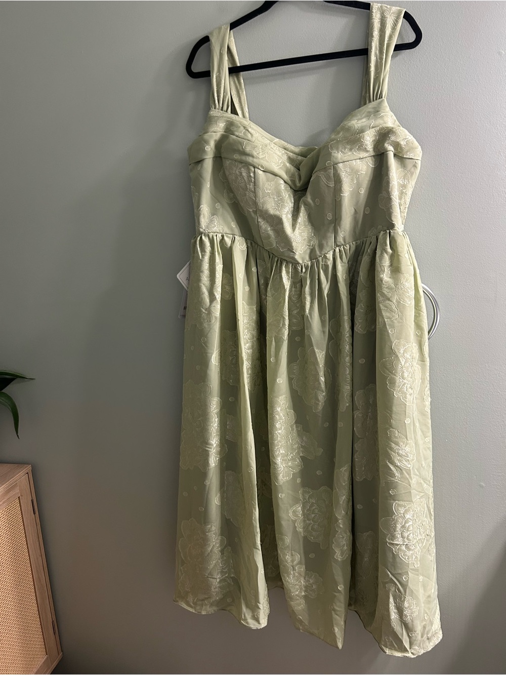 NWT azazie mabel celadon midi dress sage green wedding guest cocktail formal - Picture 5 of 7